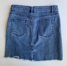 Load image into Gallery viewer, Seed Teen kids girls size 10 blue denim distressed hem skirt, VGUC
