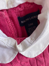 Load image into Gallery viewer, Ralph Lauren baby girl size 18-24 months pink cable knit wool blend dress, VGUC
