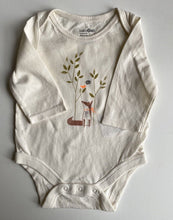 Load image into Gallery viewer, GAP baby size 0-3 months white fox long sleeve bodysuit top, VGUC
