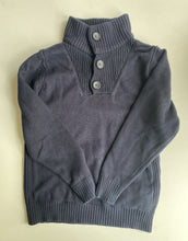 Load image into Gallery viewer, Zara kids size 9-10 years navy blue knitted collared jumper, VGUC
