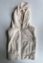 Load image into Gallery viewer, Billabong kids girls toddler size 2 white fluffy hooded vest, VGUC
