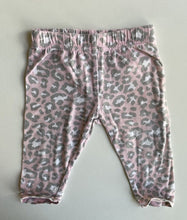 Load image into Gallery viewer, Seed baby girl size 0-3 months pink grey leopard print leggings pants, VGUC
