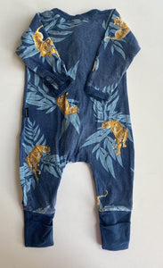 Bonds baby size 0-3 months zippy wondersuit blue tigers, GUC