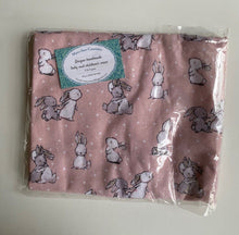 Load image into Gallery viewer, Handmade baby girl size 106cms x 104cms pink cotton baby wrap bunnies, BNWT
