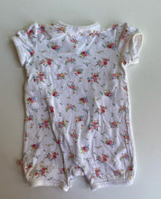 Load image into Gallery viewer, Bebe by Minihaha baby girl size 3-6 months white pink floral one-piece, GUC
