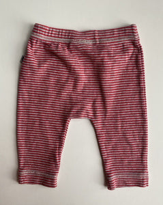 Marquise baby size 0-3 months grey red stripe drawstring leggings pants, VGUC