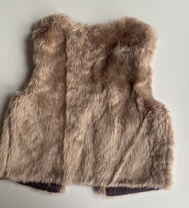 Cotton On Kids girls toddler size 3 light brown fluffy vest, VGUC