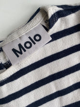 Load image into Gallery viewer, Molo kids girls size 98/104 approx. 3-4 years blue stripe dress, GUC
