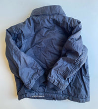 Load image into Gallery viewer, H&amp;M baby size 18-24 months navy blue hooded zip up jacket fluffy lining, VGUC
