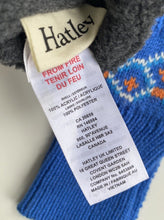 Load image into Gallery viewer, Hatley kids size 4-5 blue orange dinosaur knitted gloves mittens, EUC
