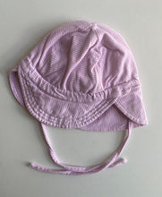 Load image into Gallery viewer, Toshi baby girl size XS pink stripe cap sun hat summer, GUC
