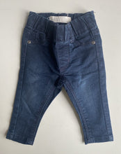 Load image into Gallery viewer, Cotton On baby size 0-3 months dark blue denim pull on jeans pants, VGUC
