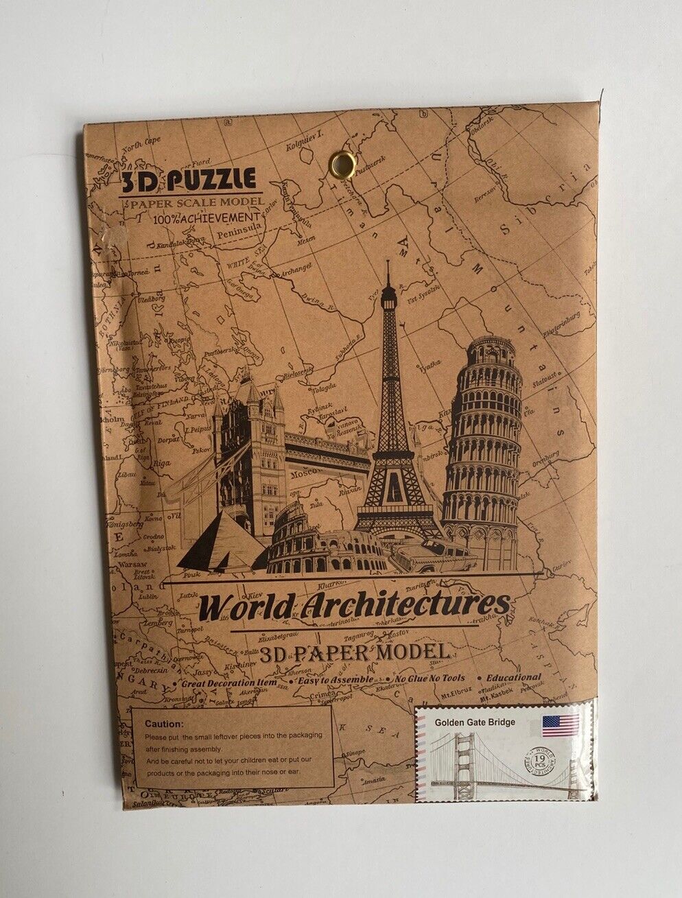 World Architectures 3D puzzle Golden Gate Bridge paper, BNWT