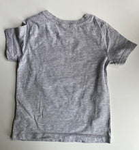 Load image into Gallery viewer, H&amp;M kids boys size 5-6 grey t-shirt sequin dinosaur, VGUC
