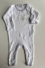 Load image into Gallery viewer, Purebaby baby size 3-6 months white one-piece growsuit animals, GUC
