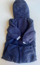 Load image into Gallery viewer, Lupilu baby size approx. 6-12 months navy blue snowflake hooded snow suit, VGUC
