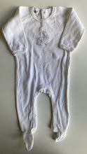 Load image into Gallery viewer, Purebaby baby size 3-6 months white bunny velour one-piece growsuit, GUC
