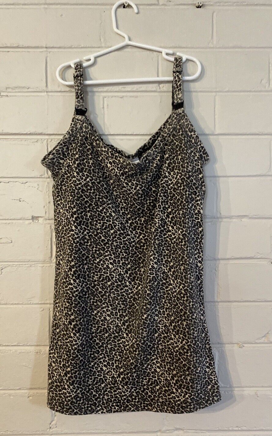 Edited Body women's size 12 maternity feeding singlet brown leopard print VGUC