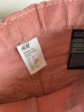 Load image into Gallery viewer, H&amp;M kids girls size 5 pink cord skinny pants adjustable waist, VGUC
