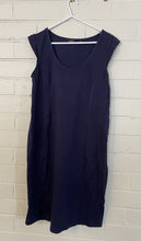 Load image into Gallery viewer, Ripe Limited women&#39;s size M maternity navy blue sleeveless dress, VGUC
