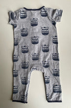 Load image into Gallery viewer, Jack &amp; Milly baby size 6-12 months grey blue zebras one-piece, GUC
