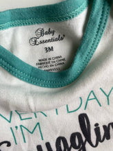 Load image into Gallery viewer, Baby Essentials baby size 0-3 months x2 grey green bodysuit tops beanie set VGUC
