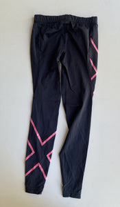 2XU kids girls size small youth approx. 6-7 black pink activewear leggings VGUC