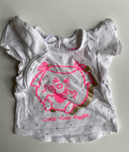 Load image into Gallery viewer, Cotton On x Little Miss baby girl size newborn white top Miss Giggles, VGUC
