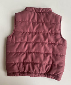 Anko baby girl size 12-18 months purple pink puffer vest zip, BNWT