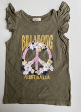 Load image into Gallery viewer, Billabong kids girls toddler size 3 green tank top floral peace, VGUC
