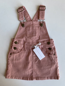 Jamie Kay baby girl size 6-12 months pink denim pinafore dress, BNWT