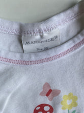 Load image into Gallery viewer, Marquise baby girl size 3-6 months white tank bodysuit flower butterfly, VGUC
