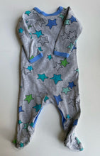 Load image into Gallery viewer, Bonds baby size 3-6 months grey wrap one-piece blue green stars, VGUC
