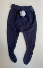 Load image into Gallery viewer, Seed baby size 12-18 months navy blue knitted footed leggings, VGUC
