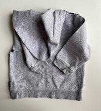 Load image into Gallery viewer, Bonds baby size 3-6 months grey black hooded pullover jumper, VGUC
