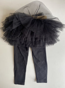 Rock Your Kid kids girls size 2 years black gold spot tutu leggings, VGUC