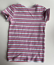 Load image into Gallery viewer, Seed kids girls size 10 pink purple ribbed stripe t-shirt top, VGUC
