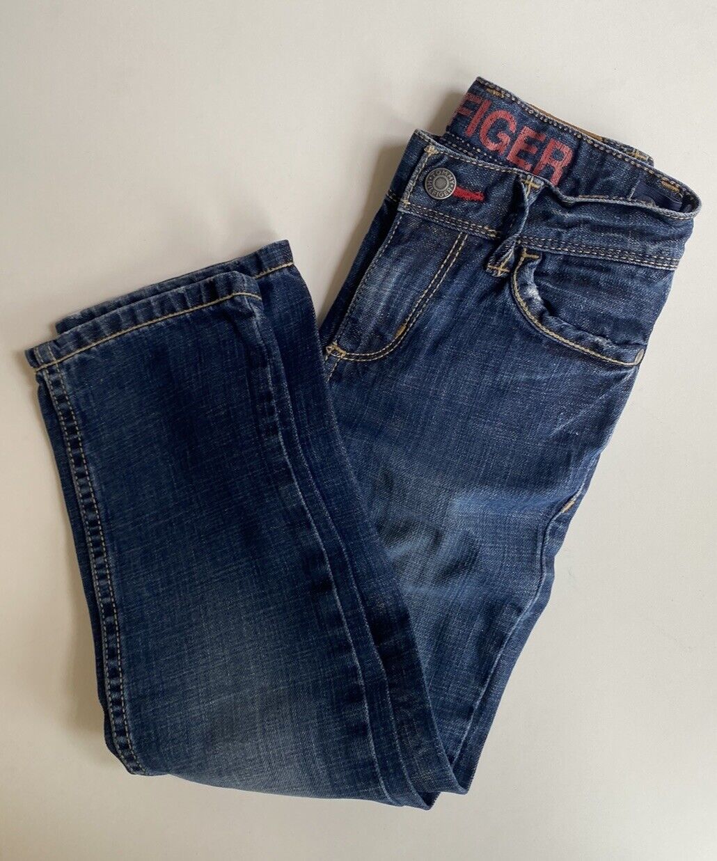 Tommy Hilfiger kids size 5 dark blue denim straight leg jeans, VGUC