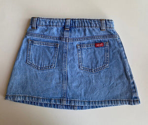 Seed kids girls size 6 light blue denim mini skirt, VGUC