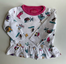 Load image into Gallery viewer, Joules baby girl size 3-6 months white long sleeve tunic top vegetables, VGUC
