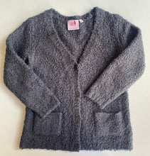 Load image into Gallery viewer, Little Leona kids girls size 5 grey gold flecks knit cardigan jumper, VGUC
