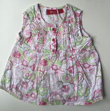 Load image into Gallery viewer, Sprout baby girl size 12-18 months pink green floral sleeveless top, VGUC
