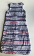 Load image into Gallery viewer, Purebaby baby size 6-12 months grey blue red stripe thick sleeping bag, VGUC
