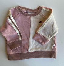 Load image into Gallery viewer, Next baby girl size 0-3 months pink beige pullover jumper rainbow, VGUC
