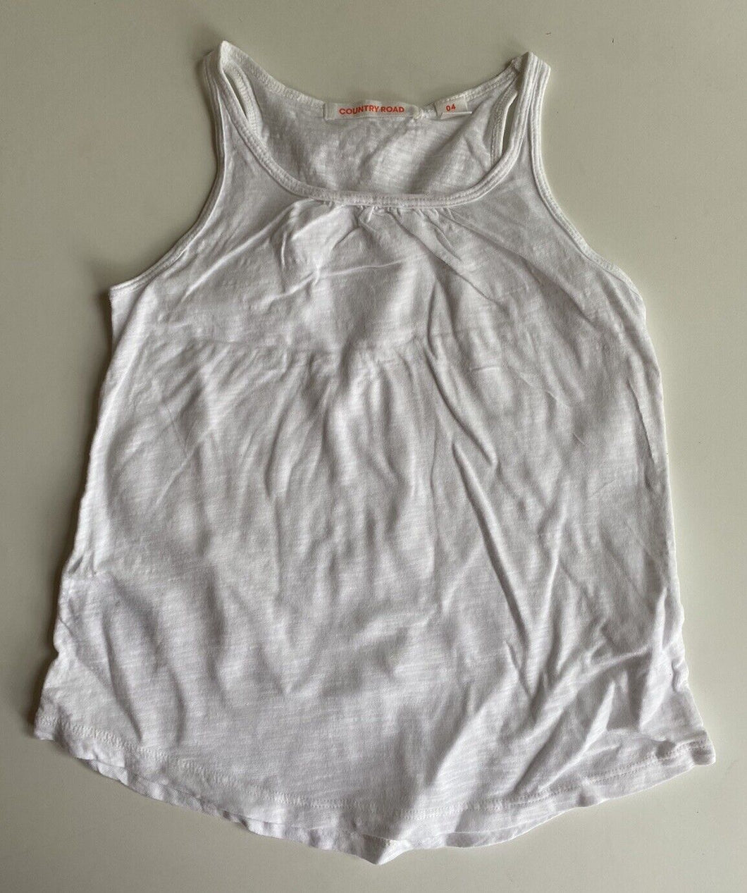 Country Road kids girls size 4 white tank top sleeveless, GUC