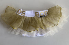 Load image into Gallery viewer, Bonds baby girl size newborn gold white tutu bloomers skirt, VGUC
