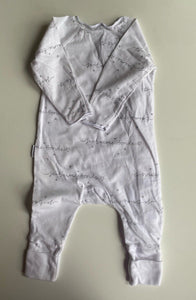 Bonds baby size 0-3 months white cozysuit one-piece button up, VGUC