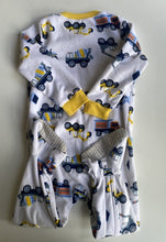 Load image into Gallery viewer, Carter&#39;s kids boys toddler size 3 white yellow vehicles one piece PJs, VGUC
