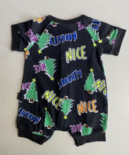 Load image into Gallery viewer, Bonds baby size 0-3 months zippy wondersuit black Christmas trees, BNWT
