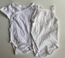 Load image into Gallery viewer, H&amp;M baby girl size 0-3 months white wrap bodysuit top tank top set, VGUC
